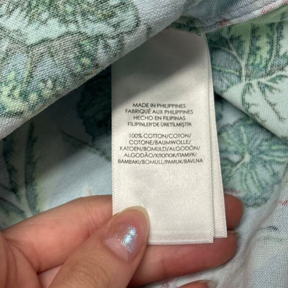 Ralph Lauren Green Blue Mens M Slim Fit Short Sleeve Button Down Hawaiian Shirt - Picture 5 of 10